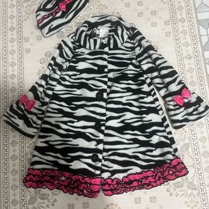 Bonnie Jean Black and White Zebra Print Coat